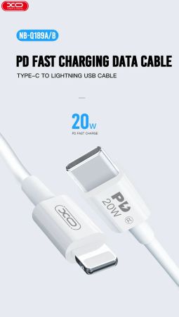 Cablu De Date Xo Nb-Q189B Pd Type-C To Lightning 2M Alb